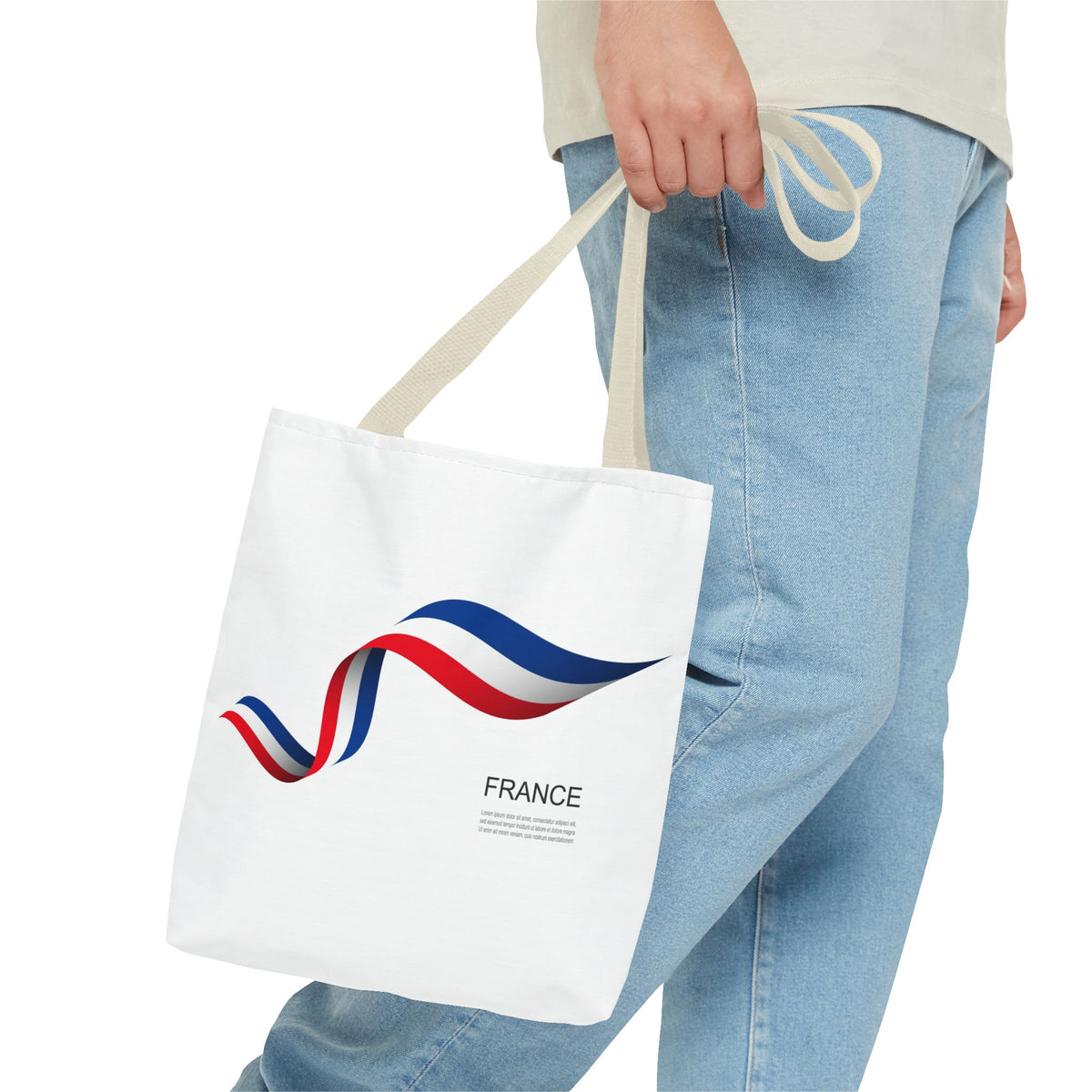 France Ribbon Tote Bag — Tricolore Travel Tote