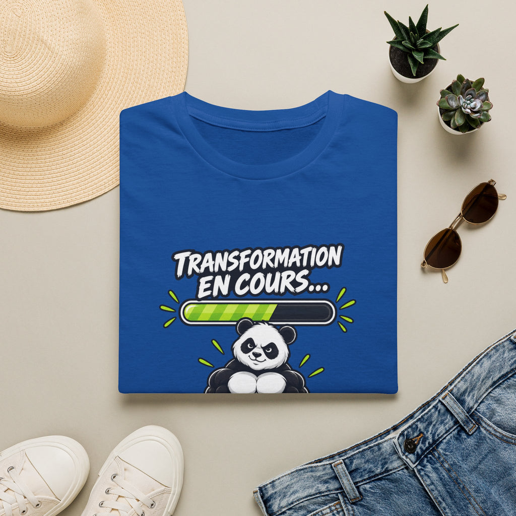 Transformation en cours T-Shirt — Funny Panda Workout Fitness Tee