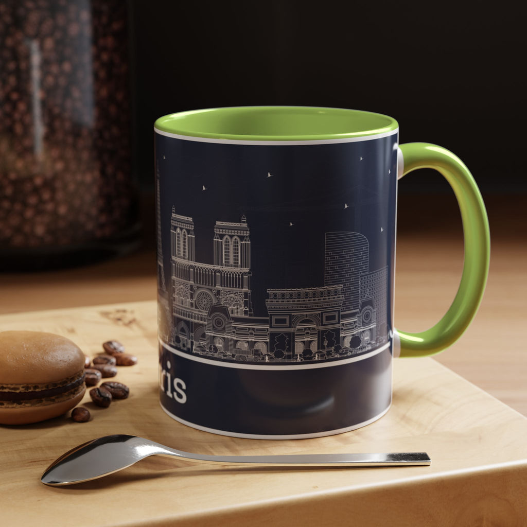Paris Skyline Coffee Mug — Nighttime Cityscape Accent Mug