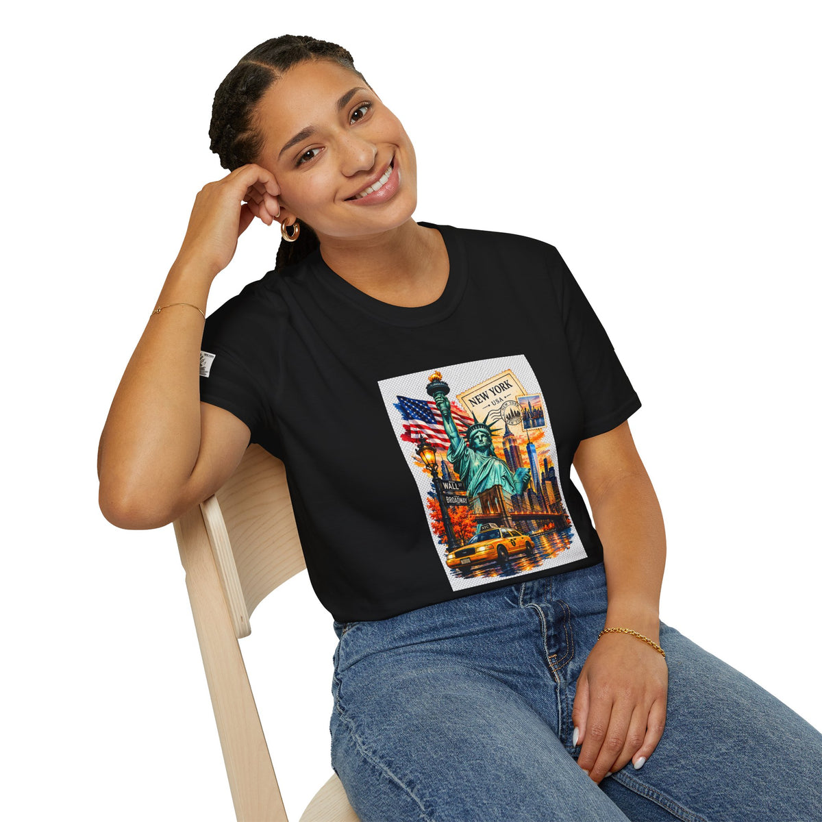 New York City Statue of Liberty Vintage Skyline T-Shirt
