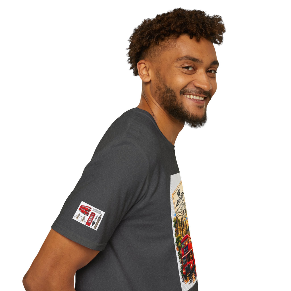 London Vintage Collage T-Shirt — Big Ben, Red Bus & Union Jack Tee