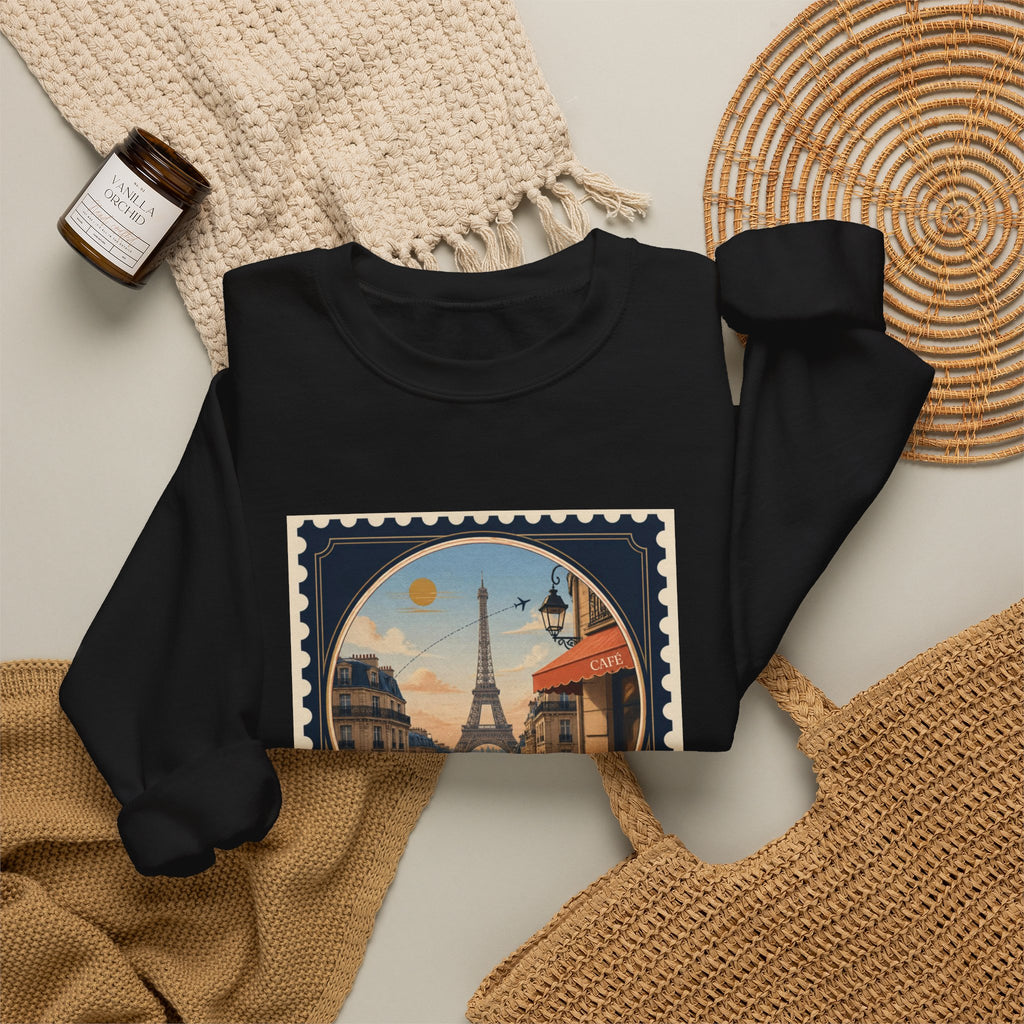 Paris Vintage Postage Stamp Sweatshirt