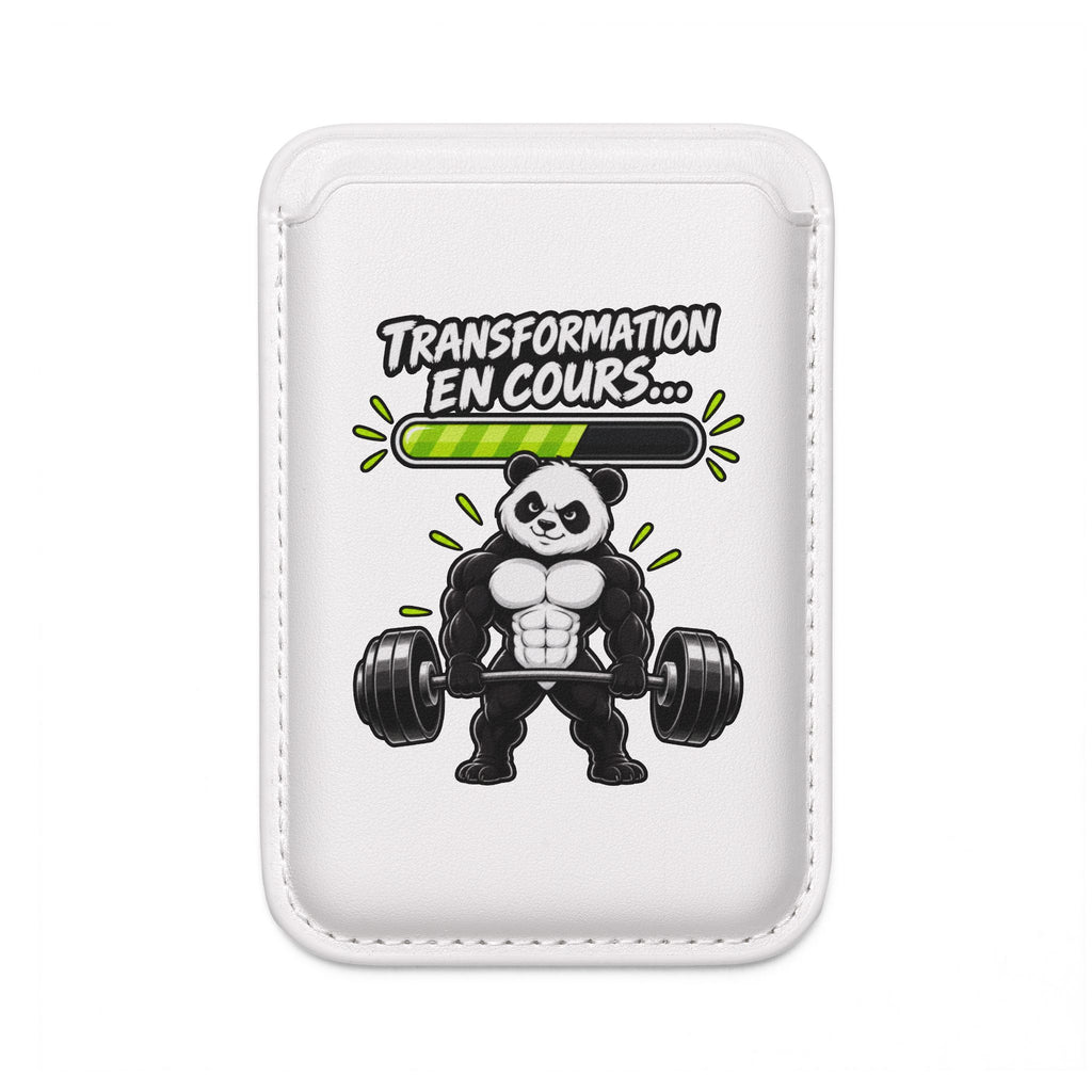MagSafe Vegan Wallet — "Transformation en cours" Muscular Panda Design