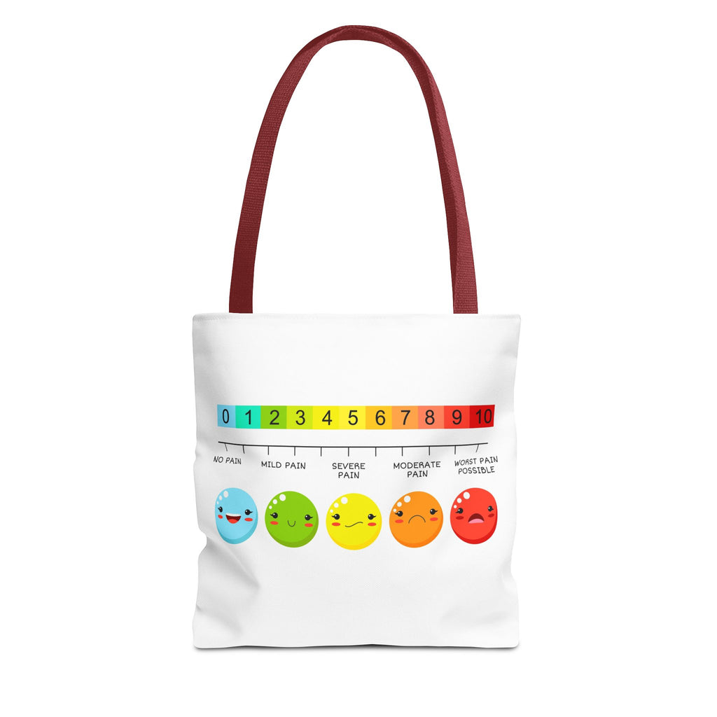 Tote Bag — Pain Scale & Sick Zombie Emoji AOP Tote