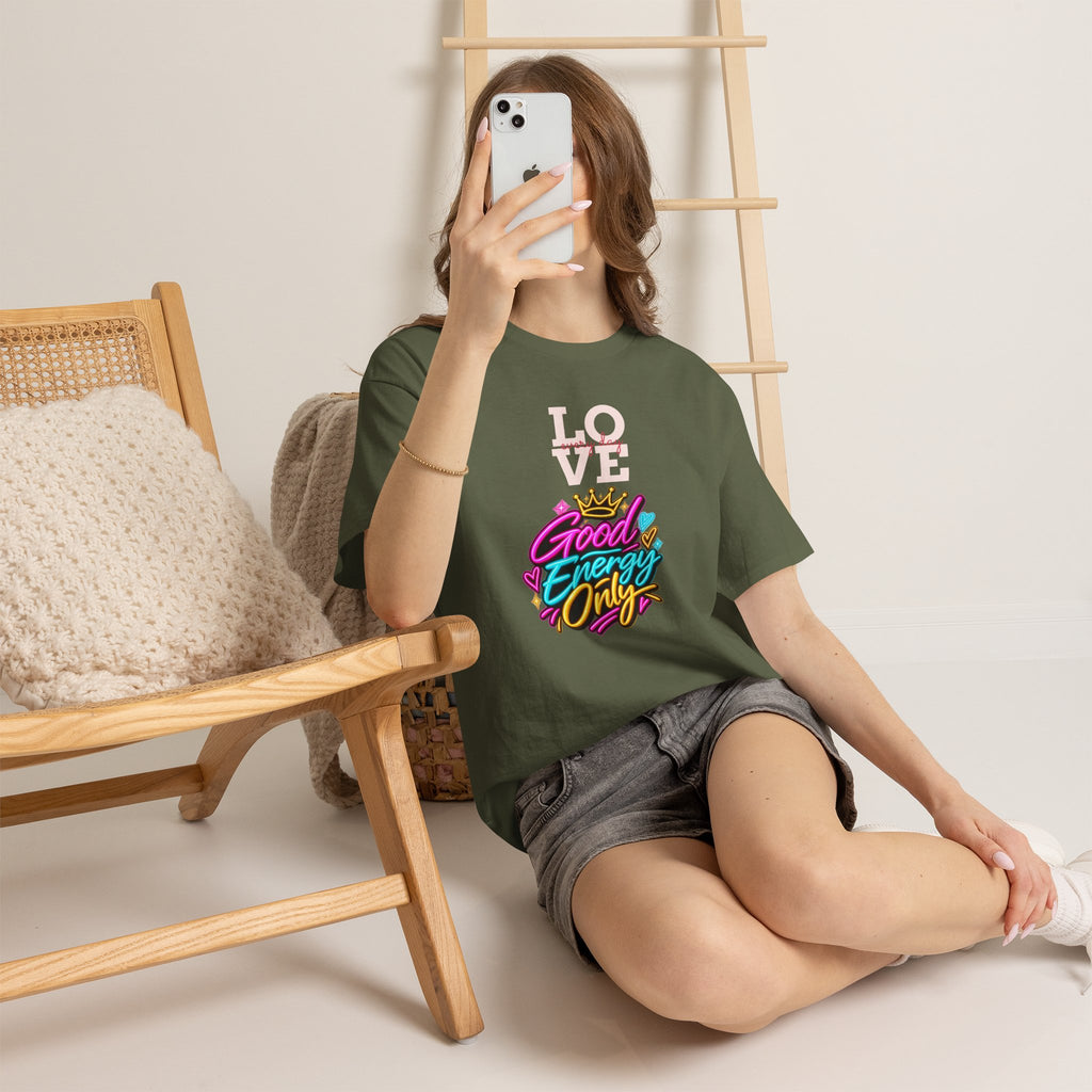 Good Energy Only T-Shirt — Love Graphic Positive Vibes Tee