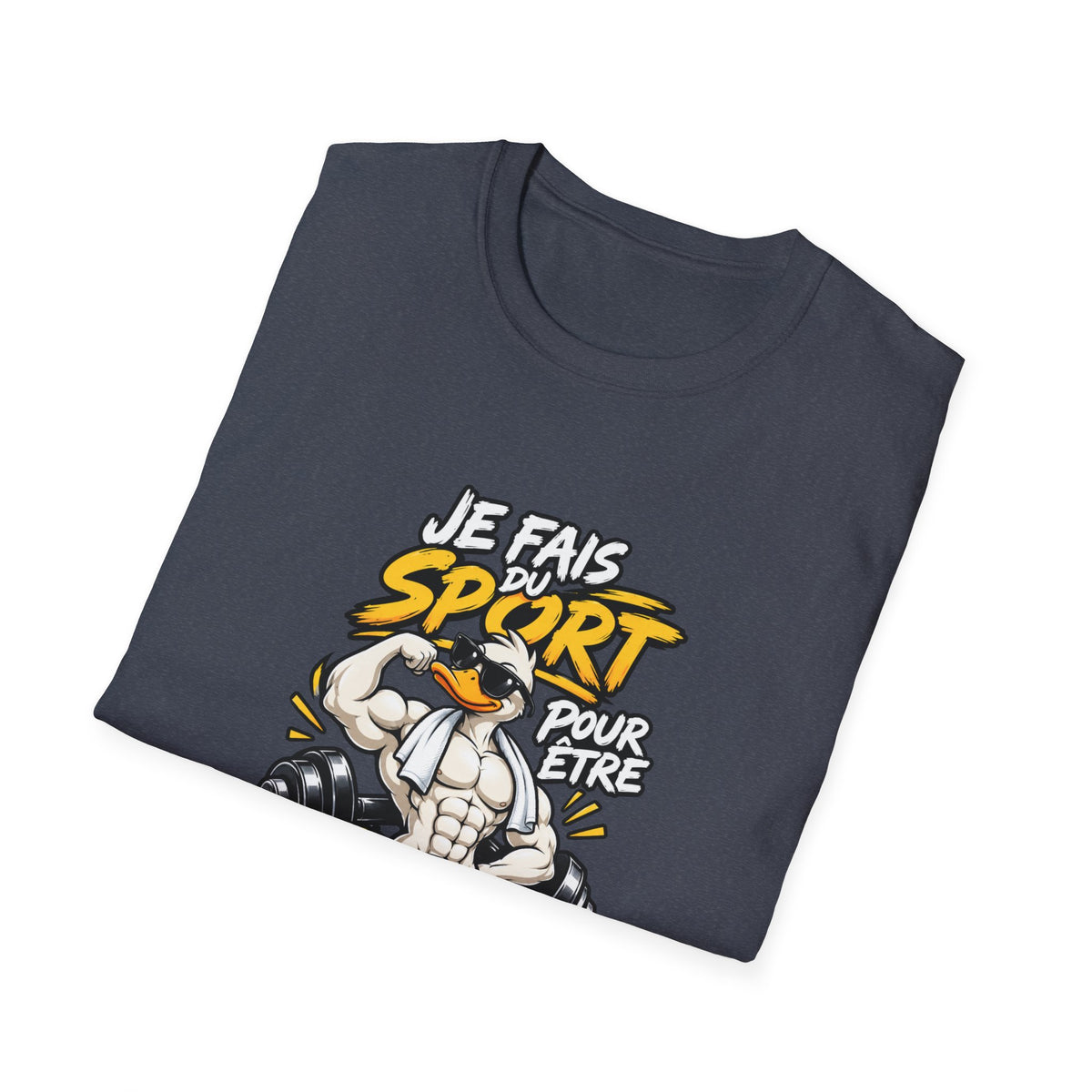 T-Shirt "Je Fais Sport Pour Être Beau Tout Nu" — Funny French Gym Graphic Tee