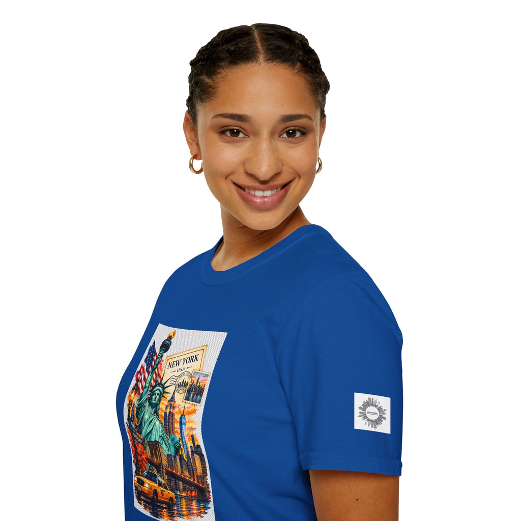 New York City Statue of Liberty Vintage Skyline T-Shirt