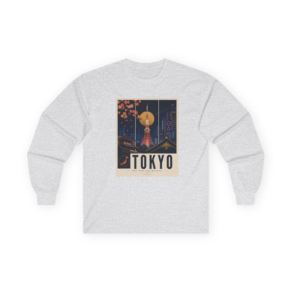 Tokyo Retro Travel Poster Long Sleeve Tee