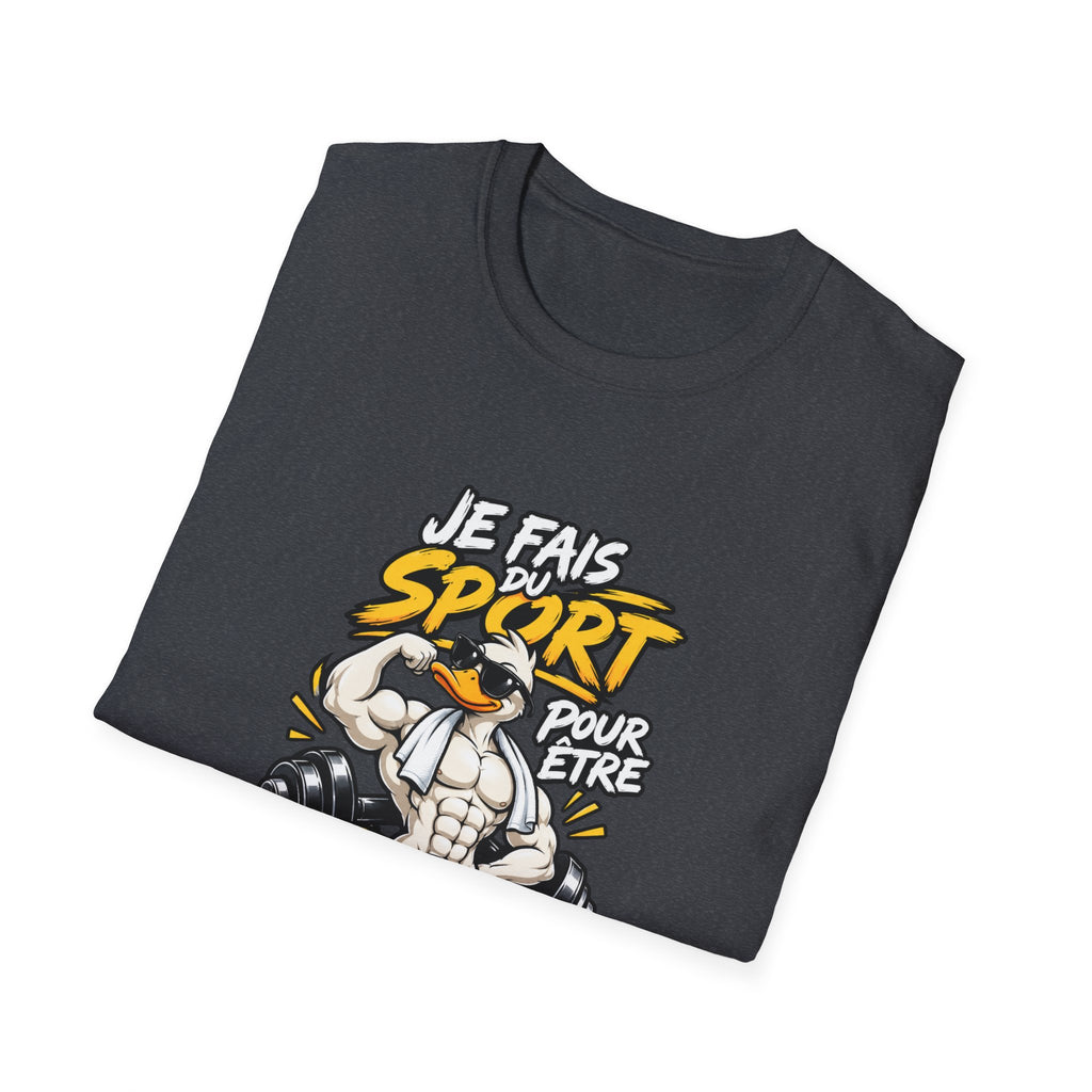T-Shirt "Je Fais Sport Pour Être Beau Tout Nu" — Funny French Gym Graphic Tee