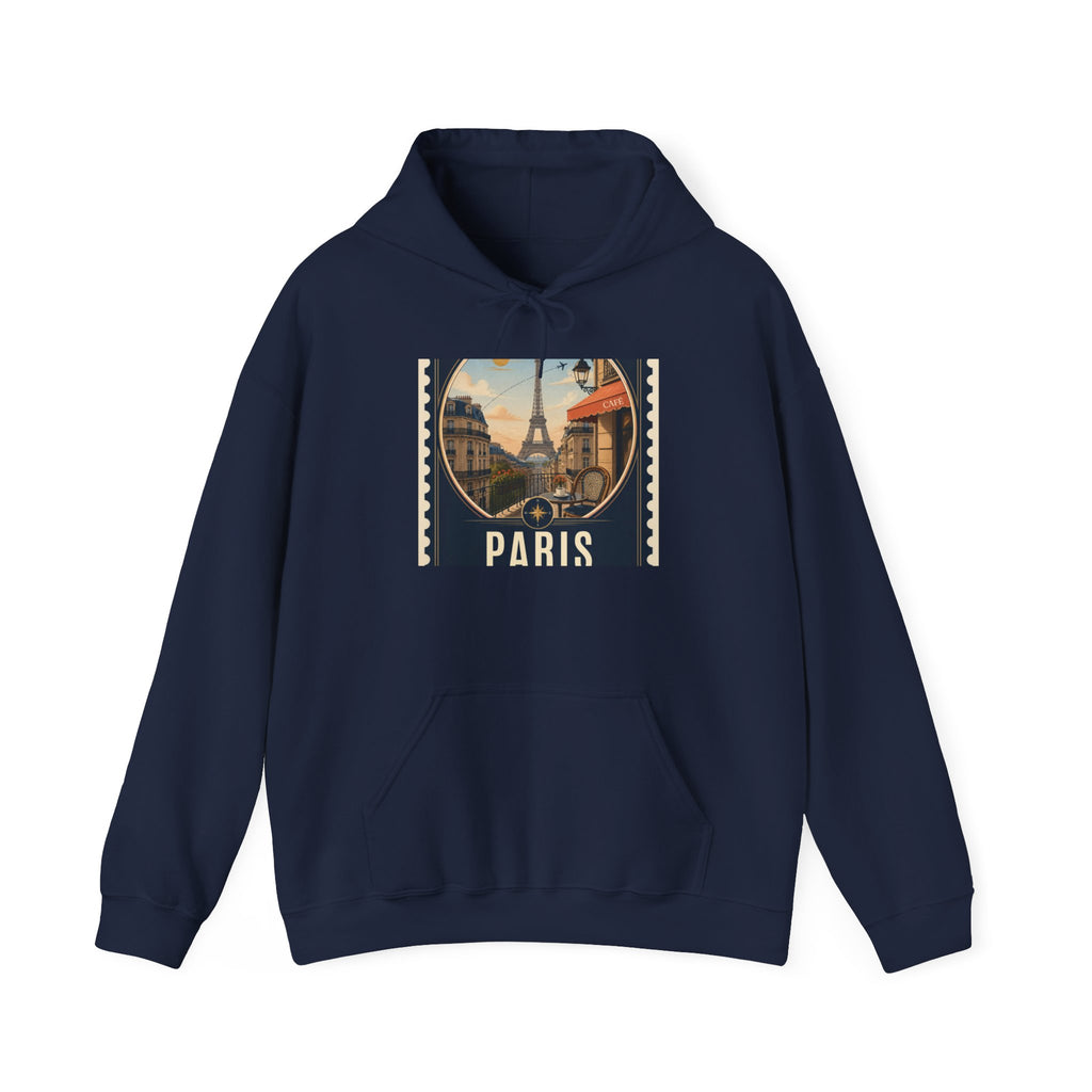 Paris Vintage Postcard Hoodie – Eiffel Tower Travel Sweatshirt