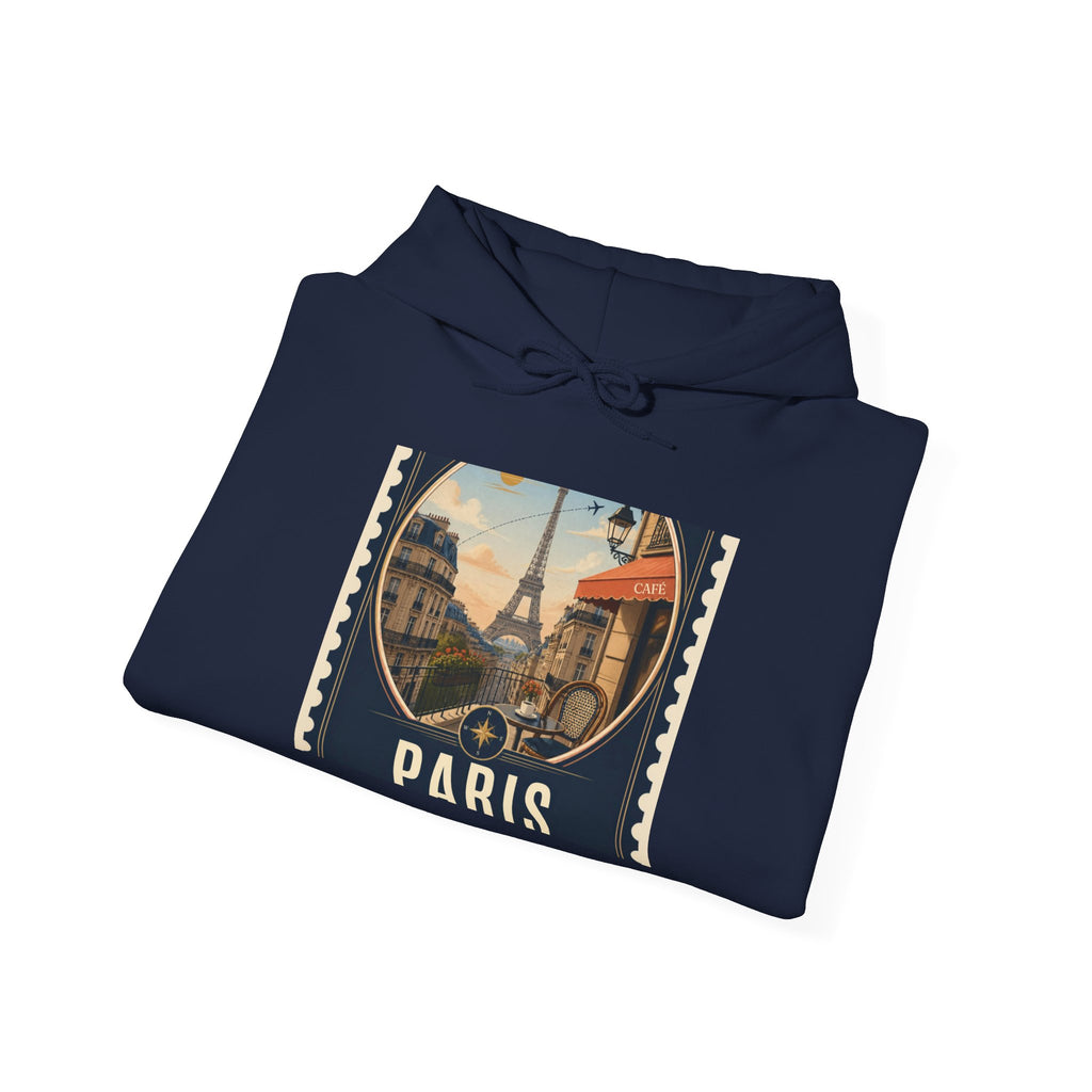 Paris Vintage Postcard Hoodie – Eiffel Tower Travel Sweatshirt