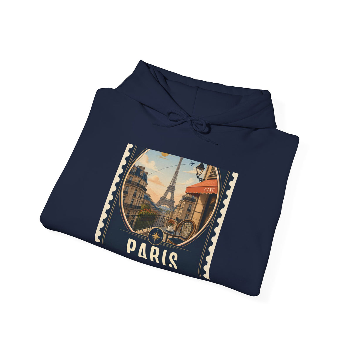 Paris Vintage Postcard Hoodie – Eiffel Tower Travel Sweatshirt