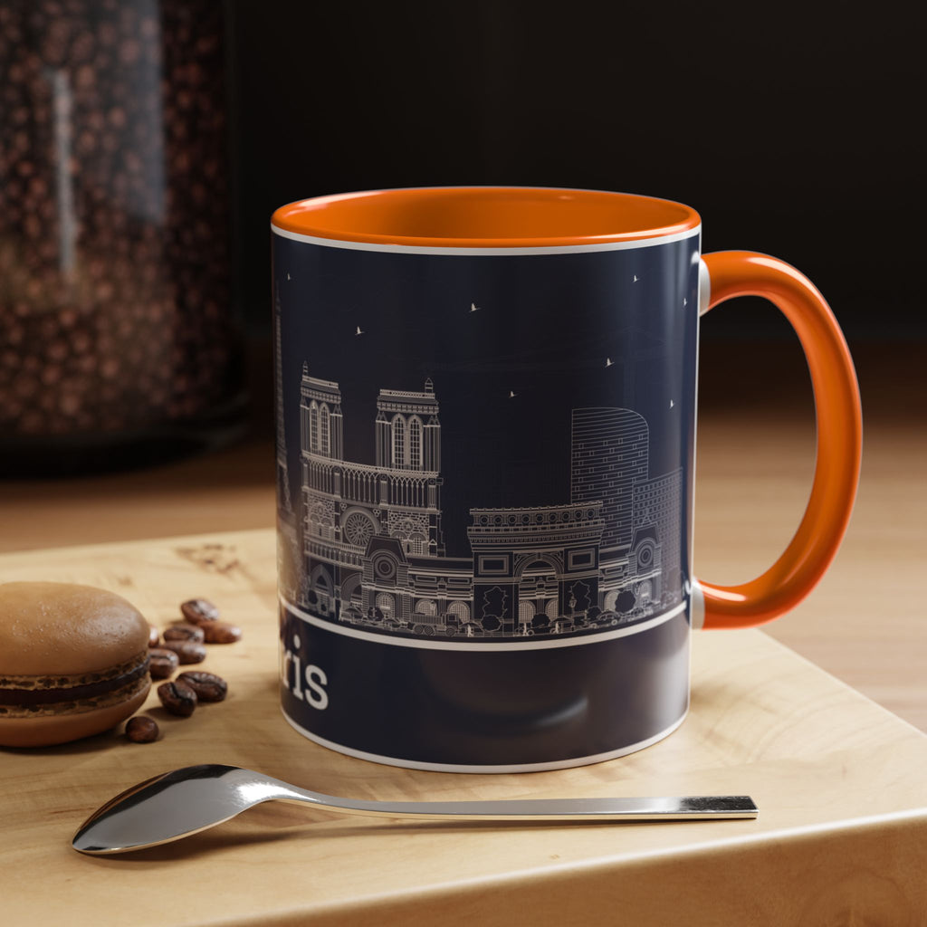 Paris Skyline Coffee Mug — Nighttime Cityscape Accent Mug