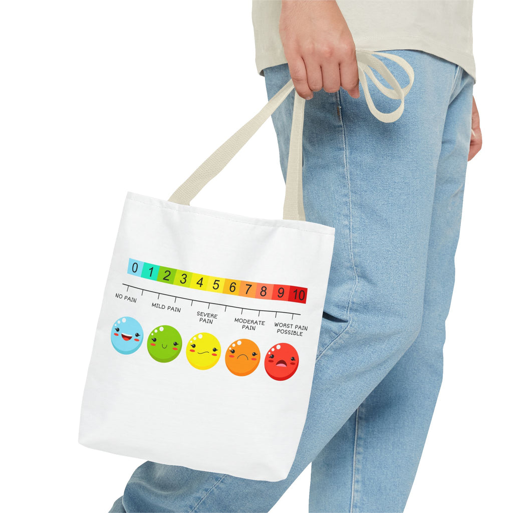 Tote Bag — Pain Scale & Sick Zombie Emoji AOP Tote