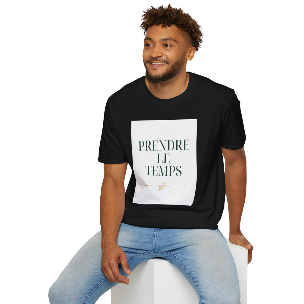 Prendre le Temps T-Shirt — French Relaxation Tee with Minimalist Script