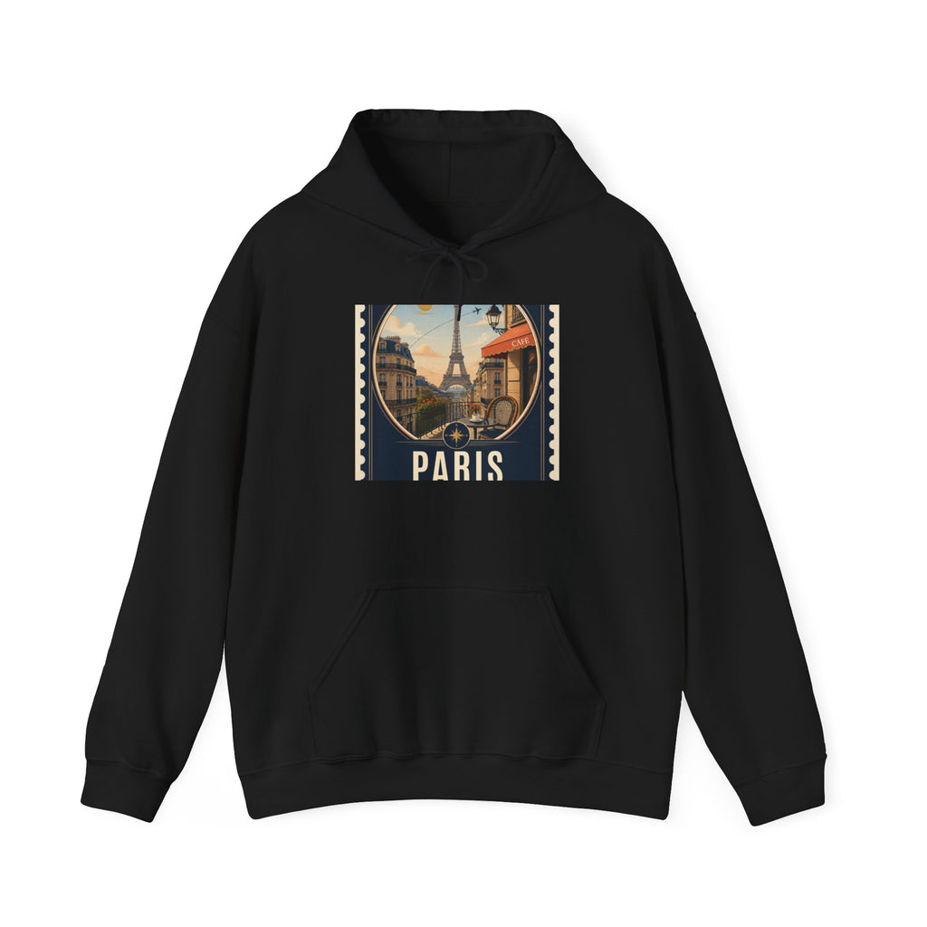 Paris Vintage Postcard Hoodie – Eiffel Tower Travel Sweatshirt