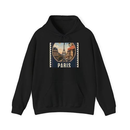 Paris Vintage Postcard Hoodie – Eiffel Tower Travel Sweatshirt