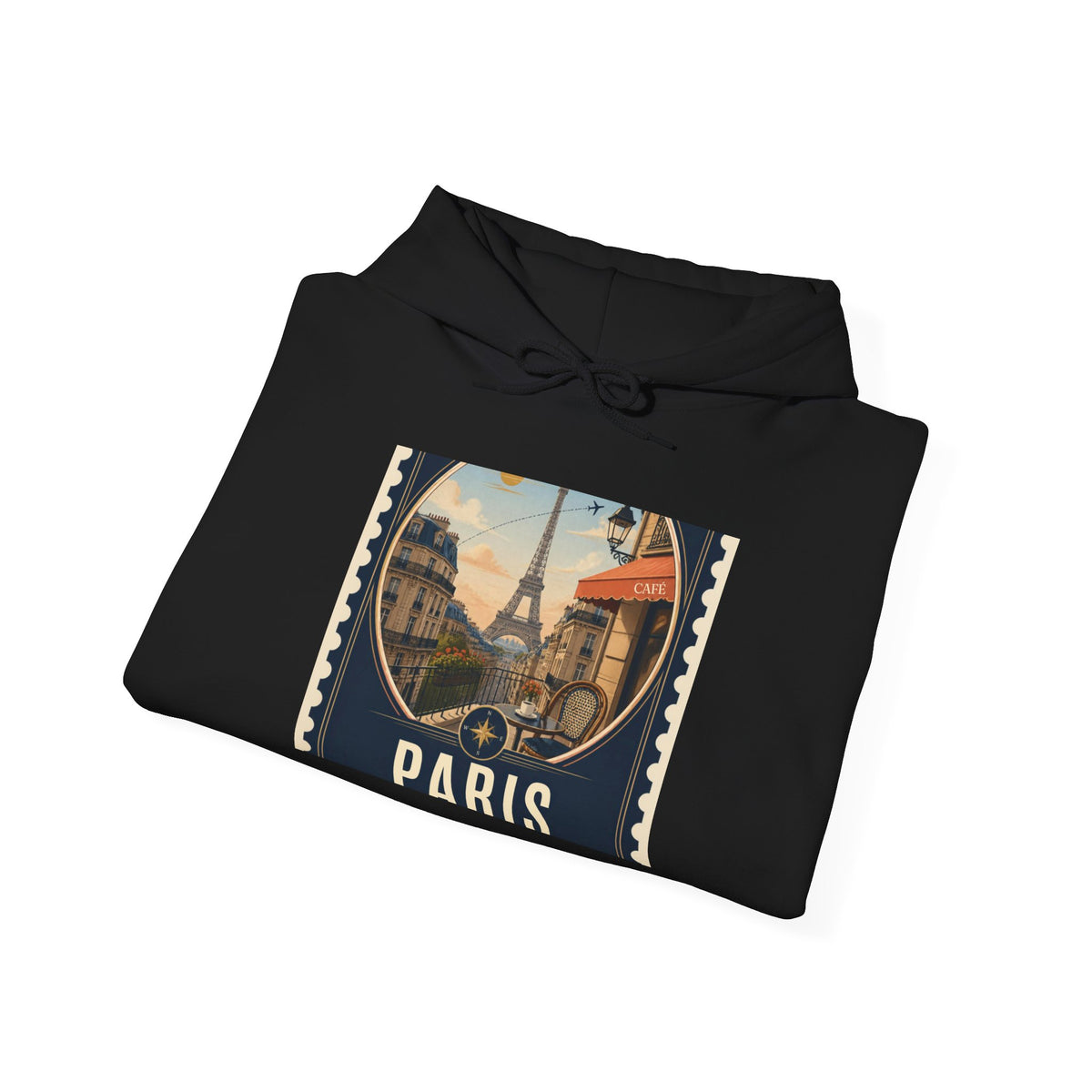 Paris Vintage Postcard Hoodie – Eiffel Tower Travel Sweatshirt