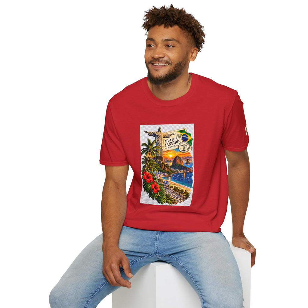 Rio de Janeiro Vintage Postcard T-Shirt — Tropical Brazil Travel Tee