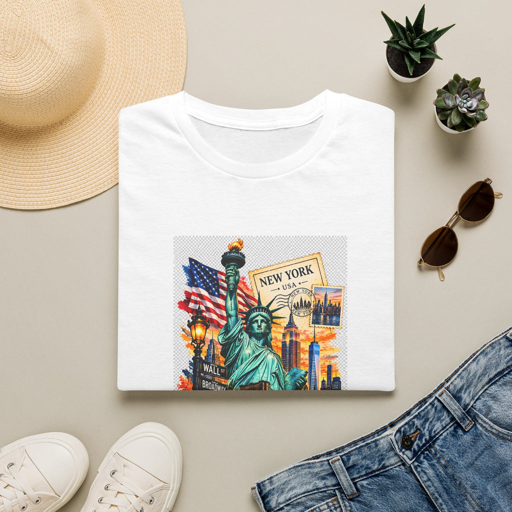 New York City Statue of Liberty Vintage Skyline T-Shirt