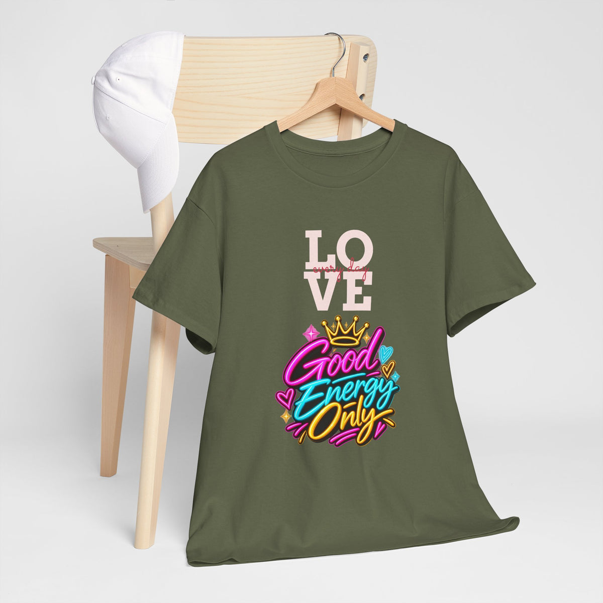 Good Energy Only T-Shirt — Love Graphic Positive Vibes Tee