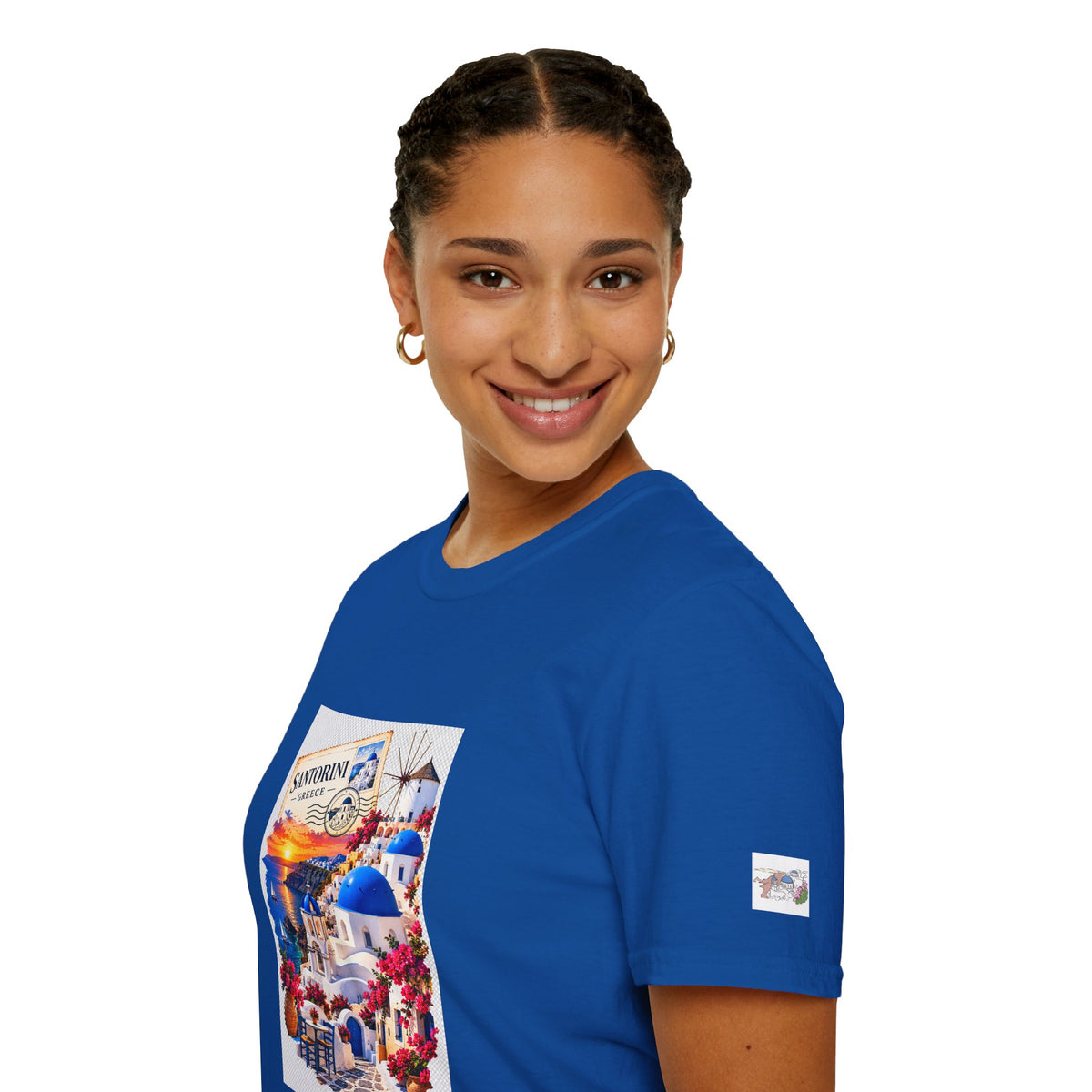 Santorini Greece Vintage Travel T-Shirt – Scenic Oia Sunset Poster Tee