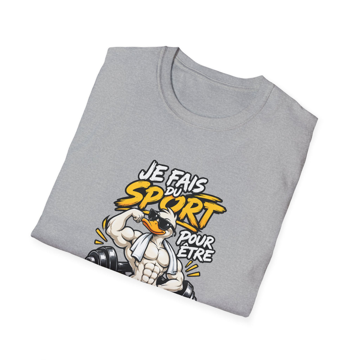 T-Shirt "Je Fais Sport Pour Être Beau Tout Nu" — Funny French Gym Graphic Tee