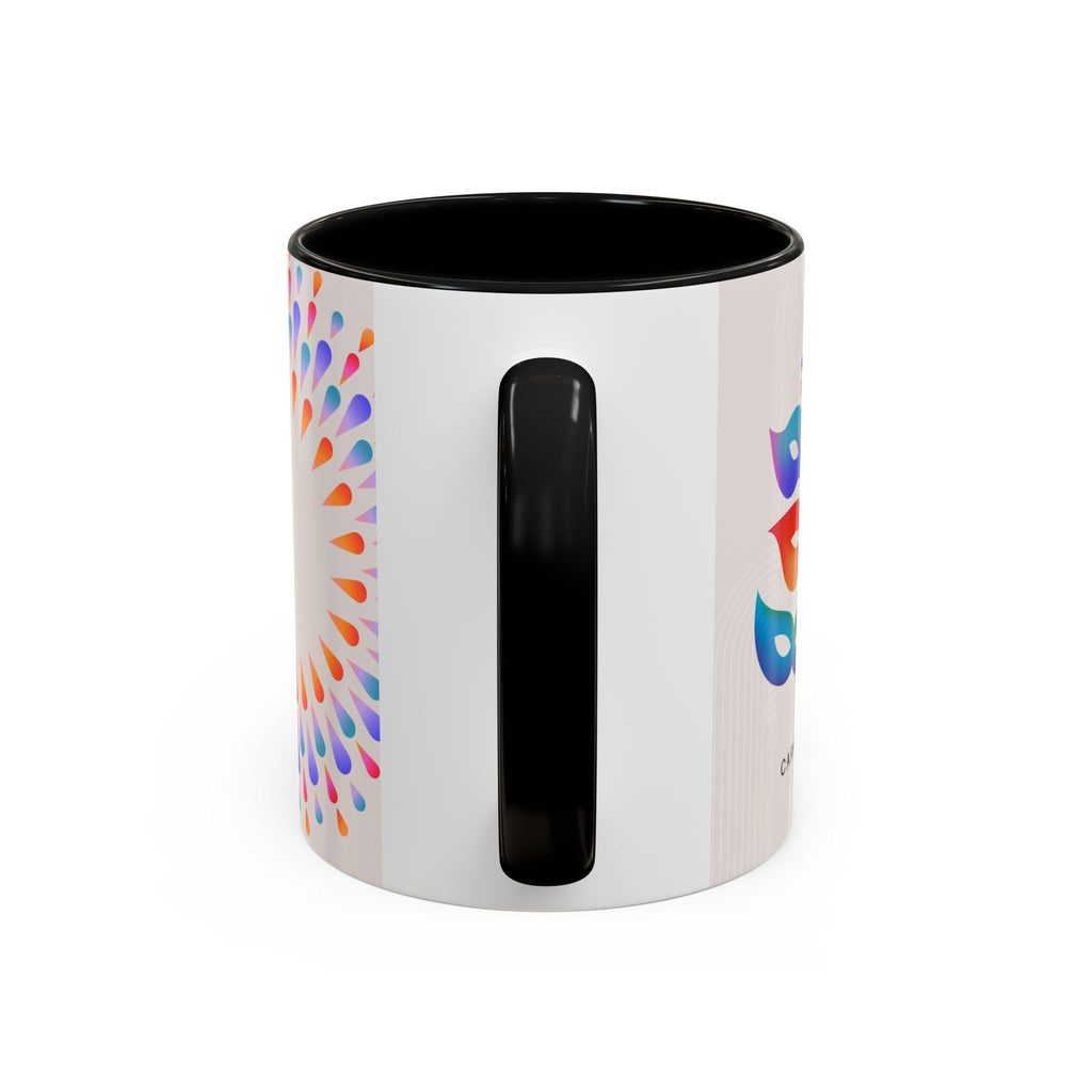 Carnival Music Accent Coffee Mug — Colorful Guitar & Mask 11/15oz