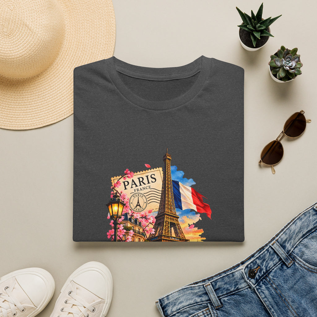 Paris Eiffel Tower Vintage Floral T-Shirt
