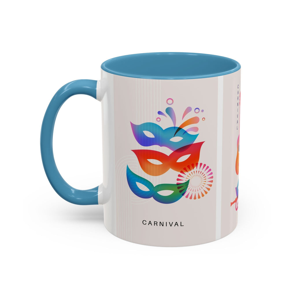 Carnival Music Accent Coffee Mug — Colorful Guitar & Mask 11/15oz