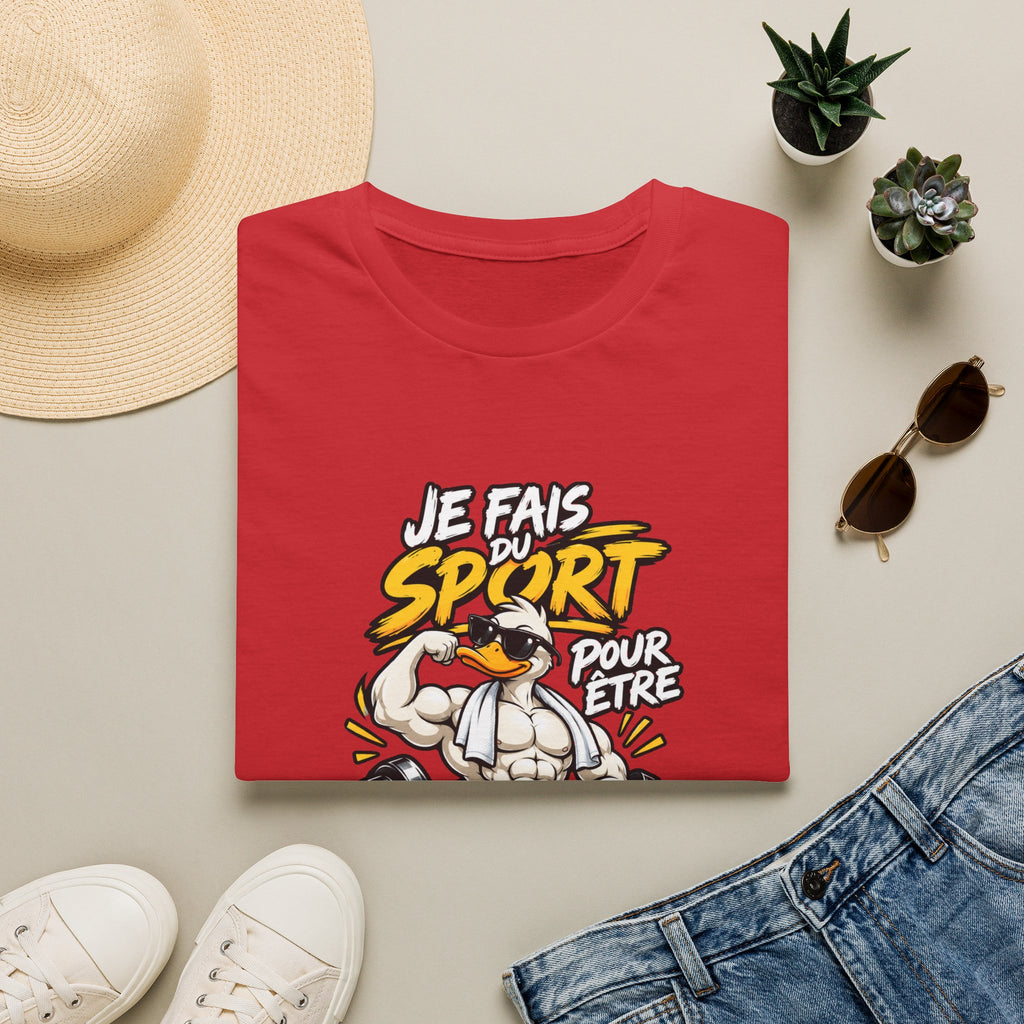 T-Shirt "Je Fais Sport Pour Être Beau Tout Nu" — Funny French Gym Graphic Tee