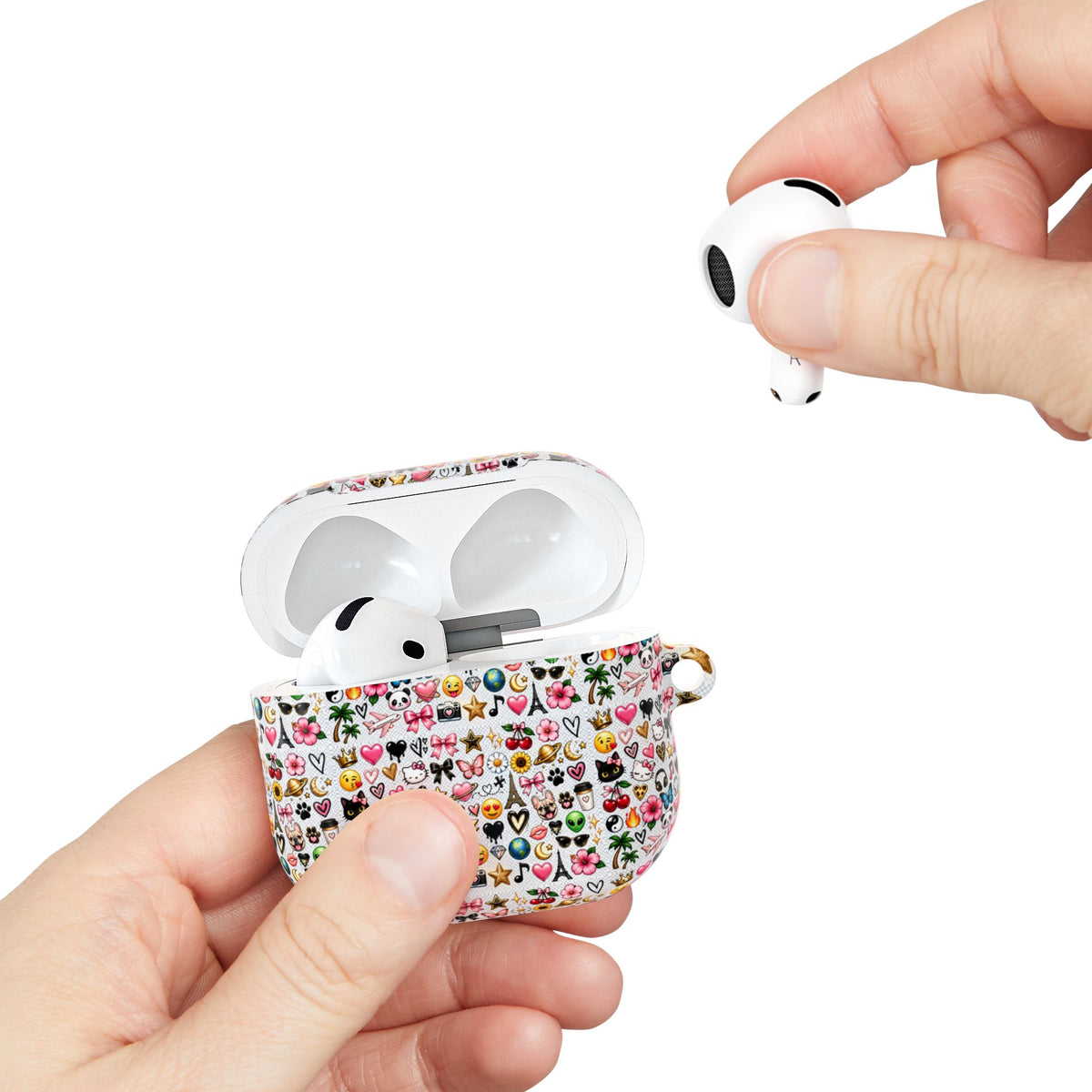Emoji Pattern AirPod Case — Cute Floral & Icons Protective Cover