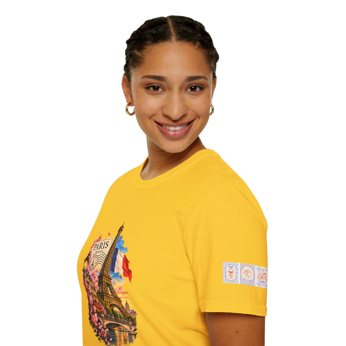 Paris Eiffel Tower Vintage Floral T-Shirt