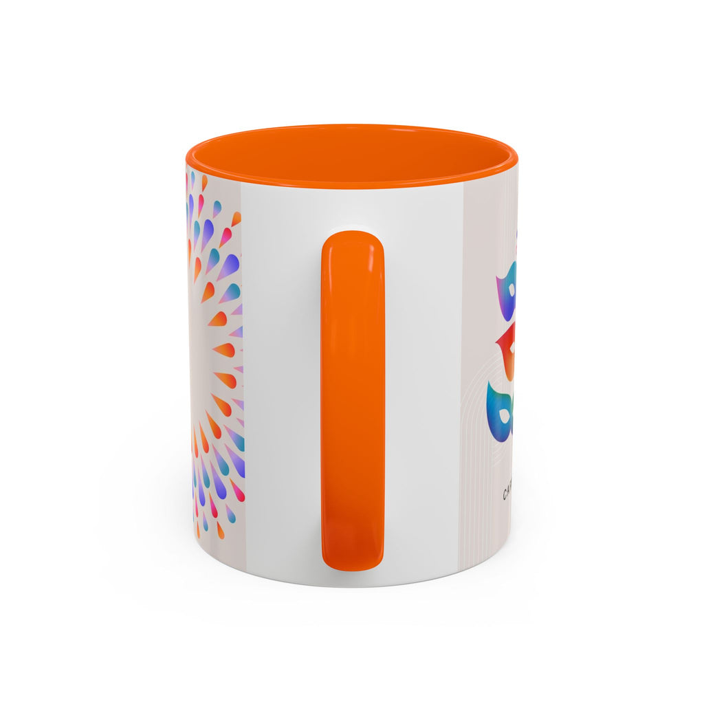 Carnival Music Accent Coffee Mug — Colorful Guitar & Mask 11/15oz