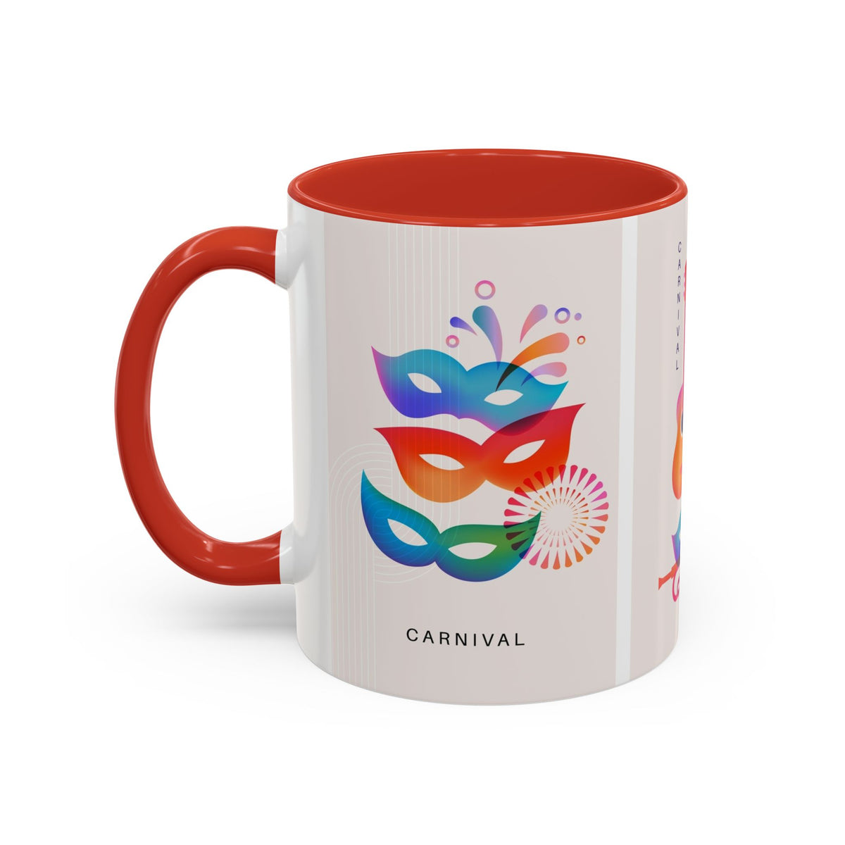 Carnival Music Accent Coffee Mug — Colorful Guitar & Mask 11/15oz