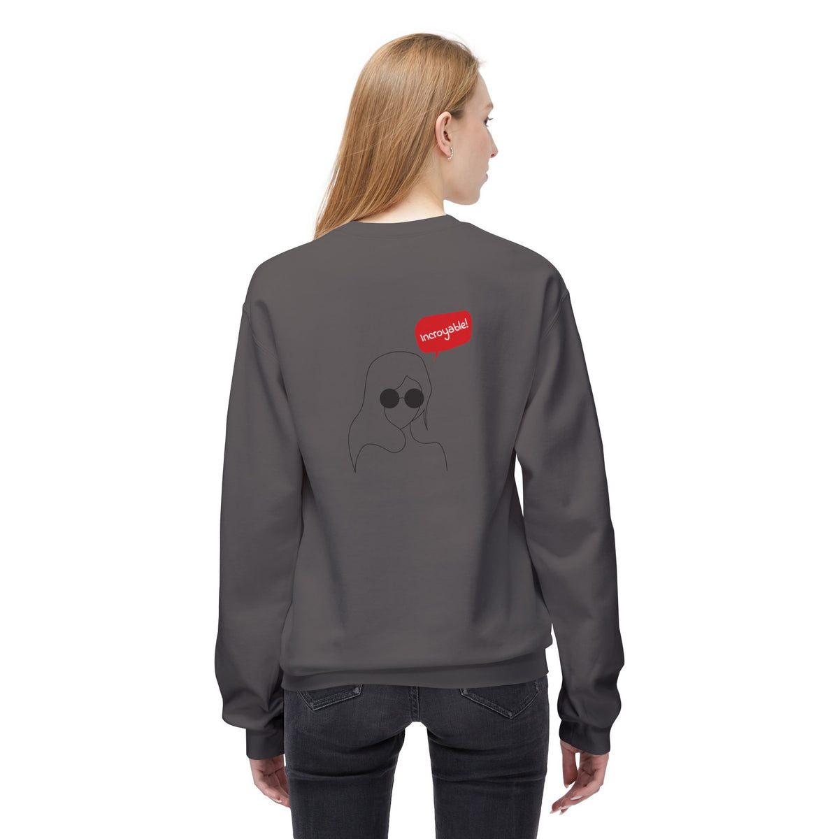 Floral Woman Crewneck Sweatshirt — 'Everything' Graphic Back