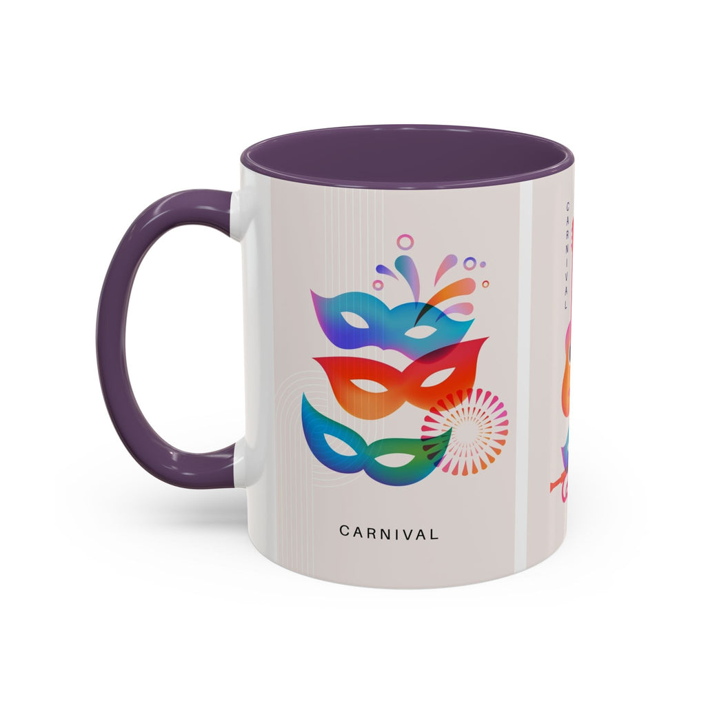 Carnival Music Accent Coffee Mug — Colorful Guitar & Mask 11/15oz