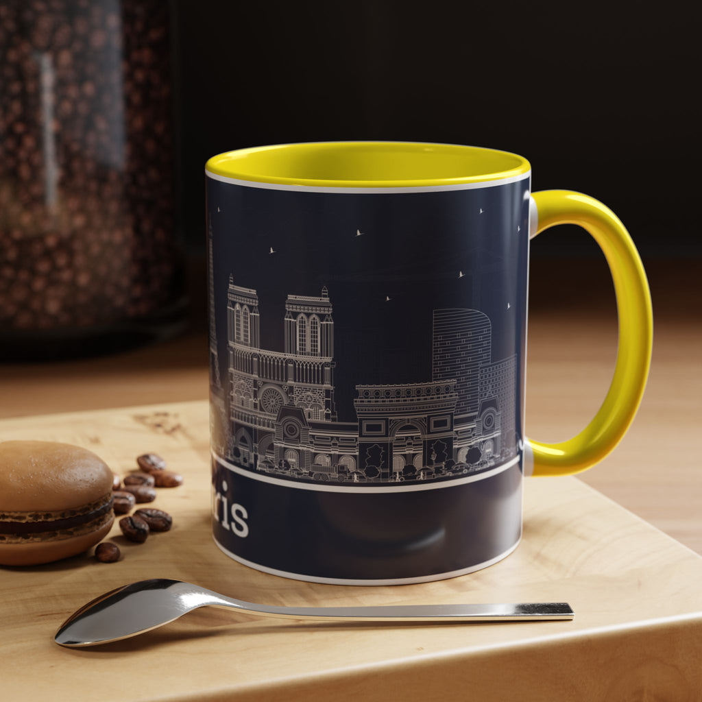 Paris Skyline Coffee Mug — Nighttime Cityscape Accent Mug