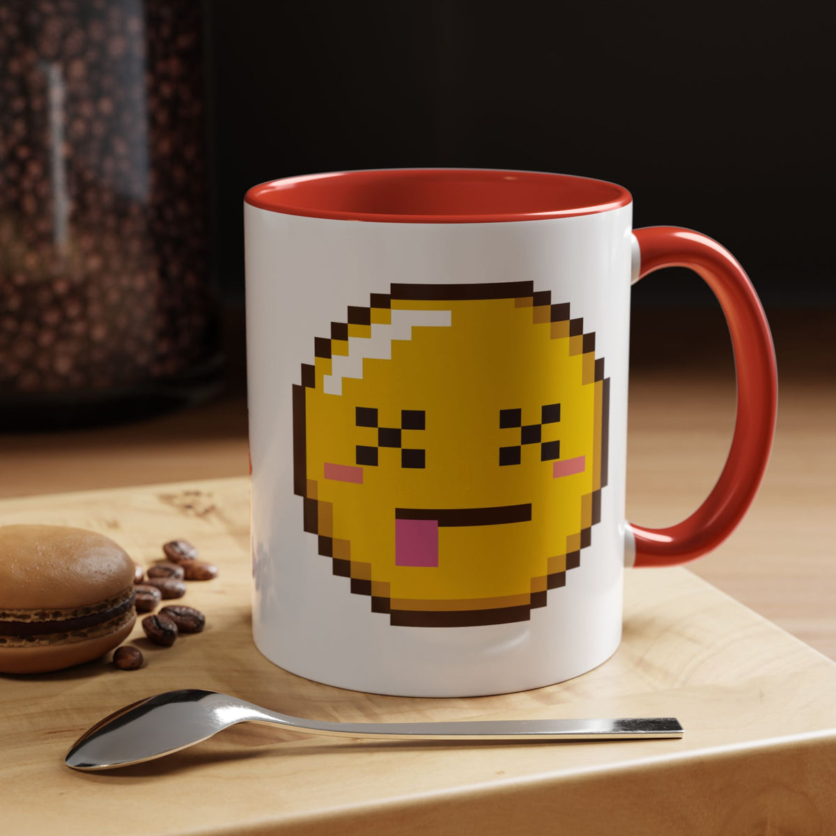 Pixel Emoji Coffee Mug — Fun Retro 8‑Bit Smiley Accent Mug (11/15oz)