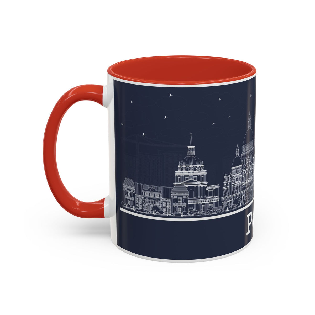 Paris Skyline Coffee Mug — Nighttime Cityscape Accent Mug