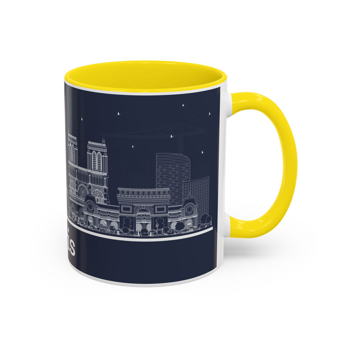 Paris Skyline Coffee Mug — Nighttime Cityscape Accent Mug