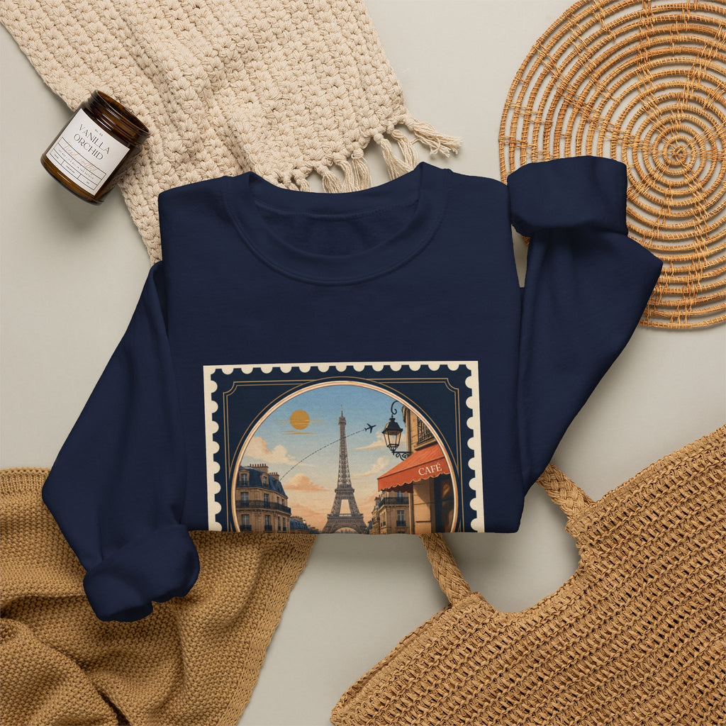Paris Vintage Postage Stamp Sweatshirt
