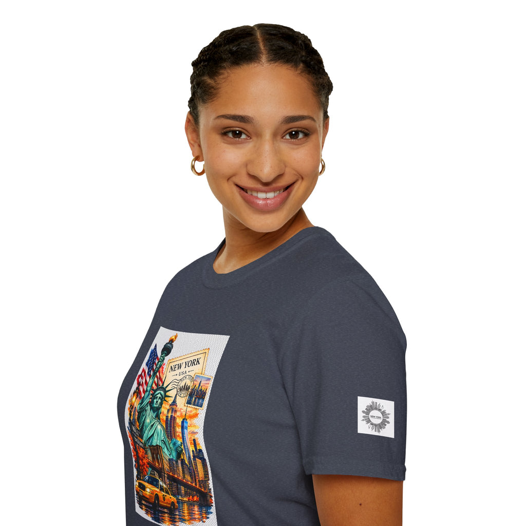 New York City Statue of Liberty Vintage Skyline T-Shirt