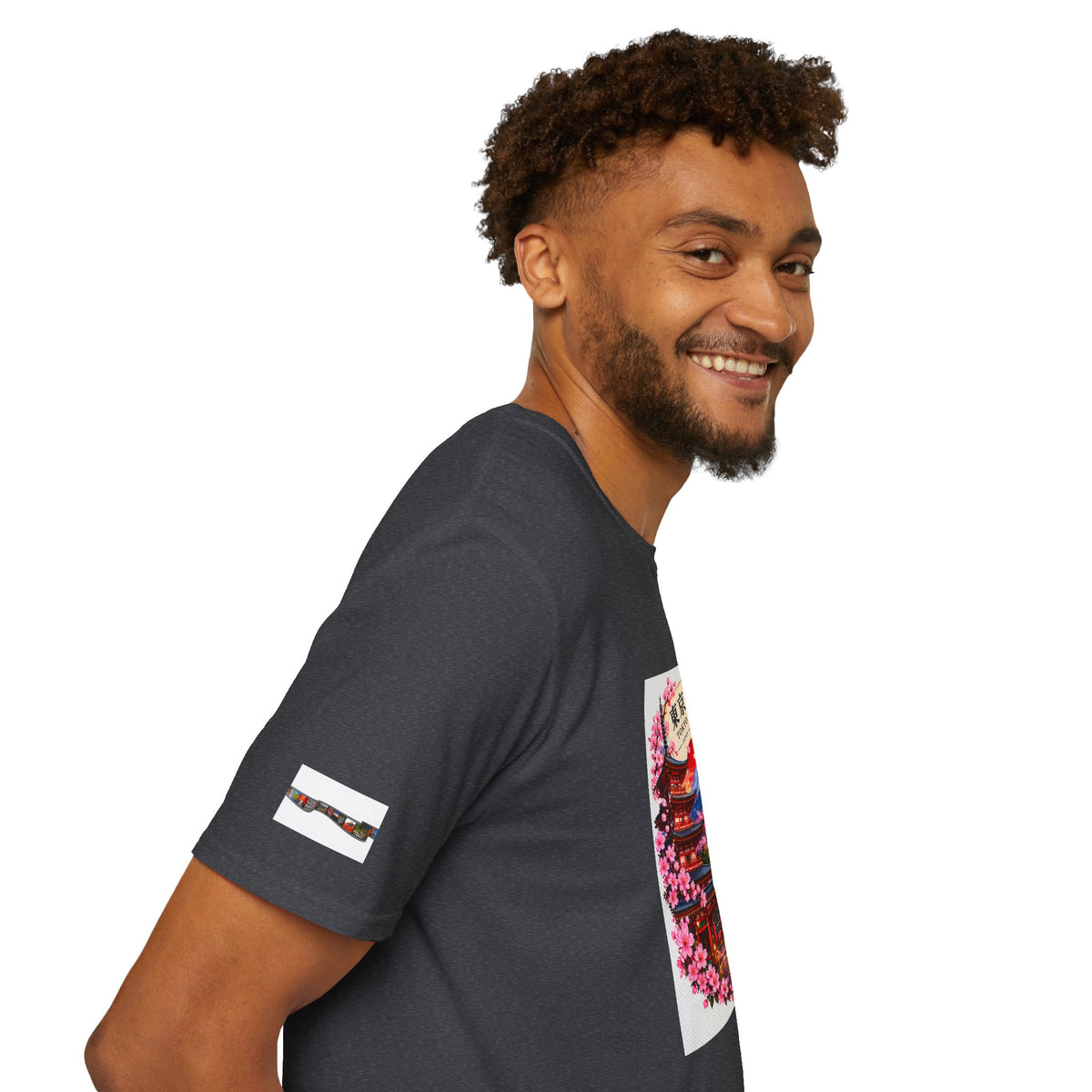 Tokyo Sakura Illustration T-Shirt — Vintage Mount Fuji & Cherry Blossom Graphic