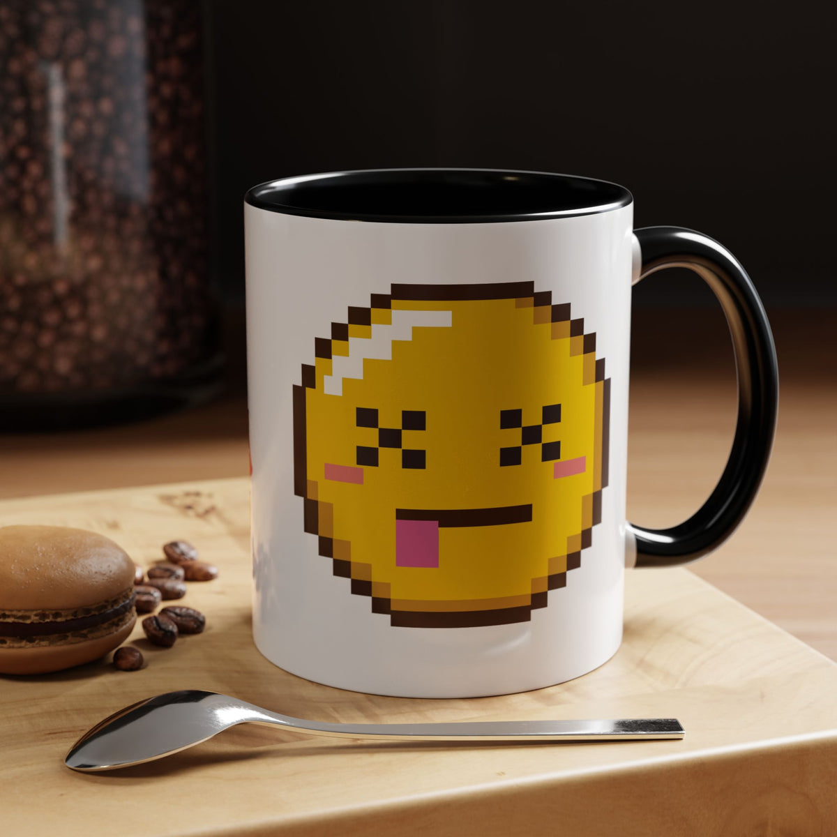 Pixel Emoji Coffee Mug — Fun Retro 8‑Bit Smiley Accent Mug (11/15oz)