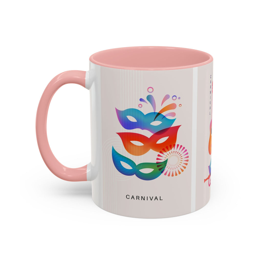 Carnival Music Accent Coffee Mug — Colorful Guitar & Mask 11/15oz