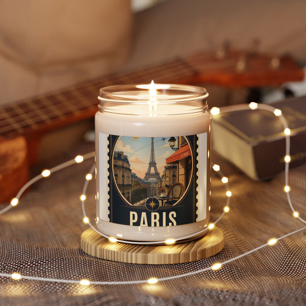Paris Travel Scented Soy Candle — 9oz Vintage Eiffel Aromatherapy Jar