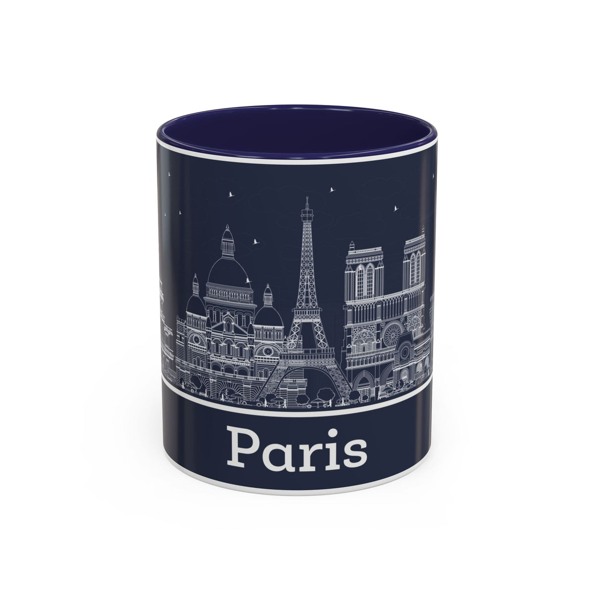 Paris Skyline Coffee Mug — Nighttime Cityscape Accent Mug