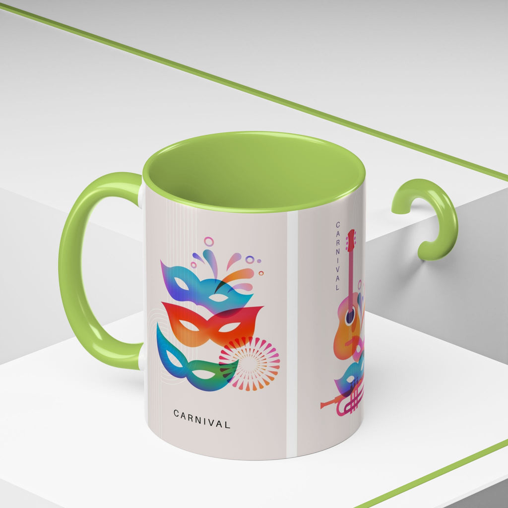 Carnival Music Accent Coffee Mug — Colorful Guitar & Mask 11/15oz