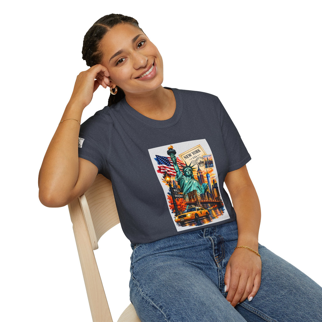 New York City Statue of Liberty Vintage Skyline T-Shirt